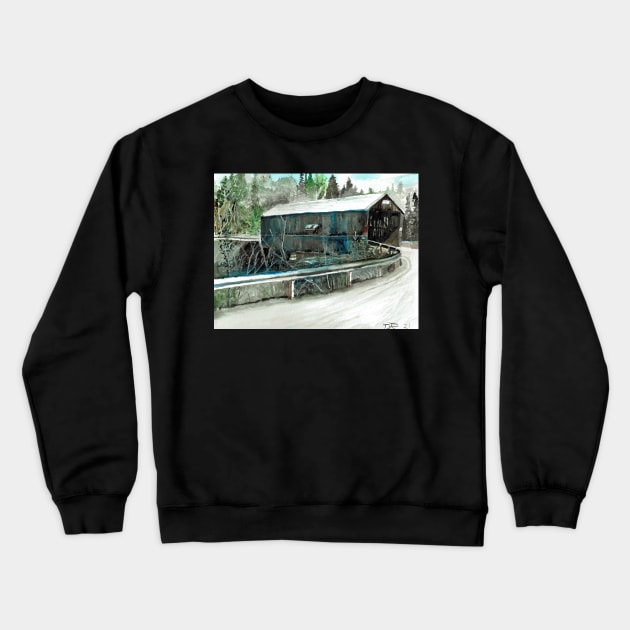 DIGDEGUASH RIVER #4 Covered Bridge Crewneck Sweatshirt by DureallFineArt